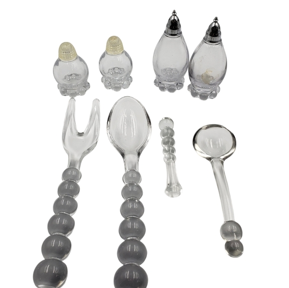 Vintage Imperial Glass Candlewick Bubble Utensils Salt Pepper Shakers 8 … - Picture 1 of 10
